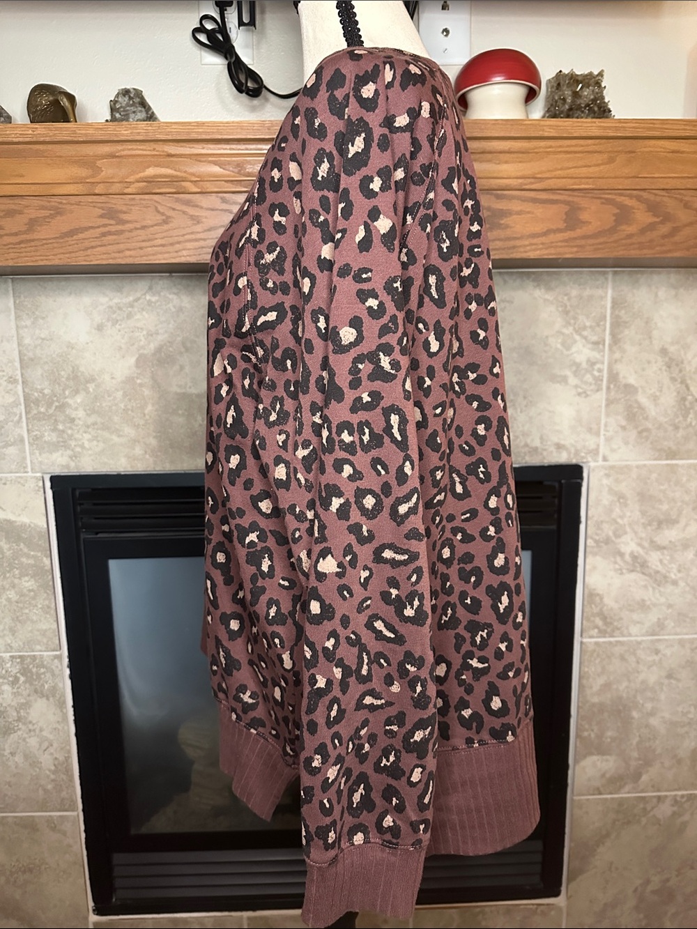Maurices Willowsoft Leopard Print Tunic Sweatshirt XL Cozy Crewneck Pullover - Picture 2 of 12